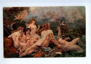 226549 NUDE Muses MERMAID Dolphin by LA LYRE Lapina SALON 1912