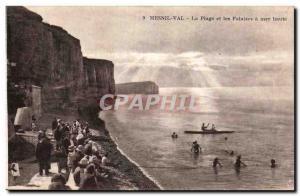 Mesnil Val - The Beach and the Cliffs - Old Postcard