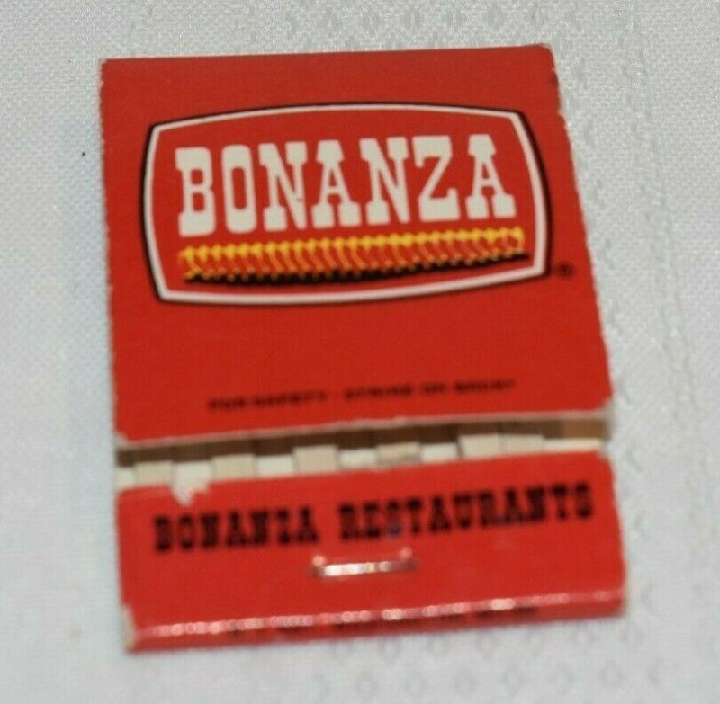 Bonanza Family Restaurants Red 20 Strike Matchbook