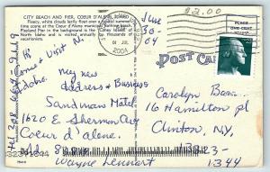 Postcard ID Coeur D'Alene City Beach & Pier Amusement Park  A16