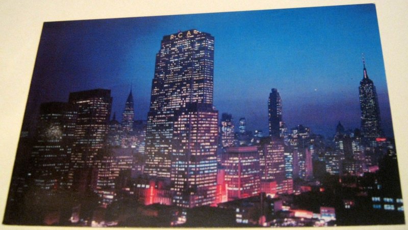 United States Night Falls on Midtown Manhattan NY-1 Dexter Press - unposted