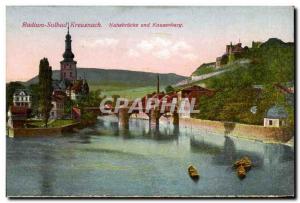 Old Postcard Bad Kreuznach Solbad Nahebrücke u Kausenberg