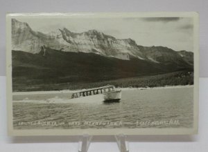 Launch Aylmer & Lake Minnewanka Banff National Park Canada RPPC Postcard A7