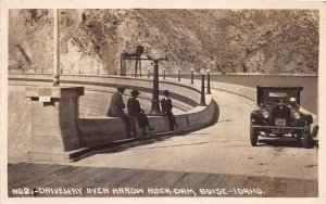 J67/ Boise Idaho RPPC Postcard c1920s Arrow Rock Dam Drive Early Auto 45