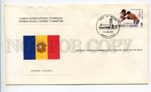 424583 ANDORRA 1980 year Moscow Olympiad Olympic Committee FDC w/ boxing stamp