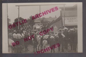 Canton MINNESOTA RPPC 1909 WEIGHT LIFTER STRONGMAN Carnival DAY OFF Circus MN