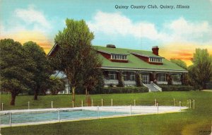 c. 1940s,Linen Era, Beautiful  Golf Country Club, Quincy, IL, Old Postcard