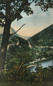 Delaware Water Gap PA Postcard A Glimpse of Mt. Tammany and Mt. Minsi