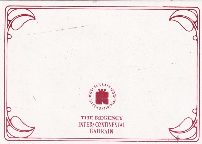 Bahrain Regency Inter Continental Hotel Vintage Luggage Label sk3589