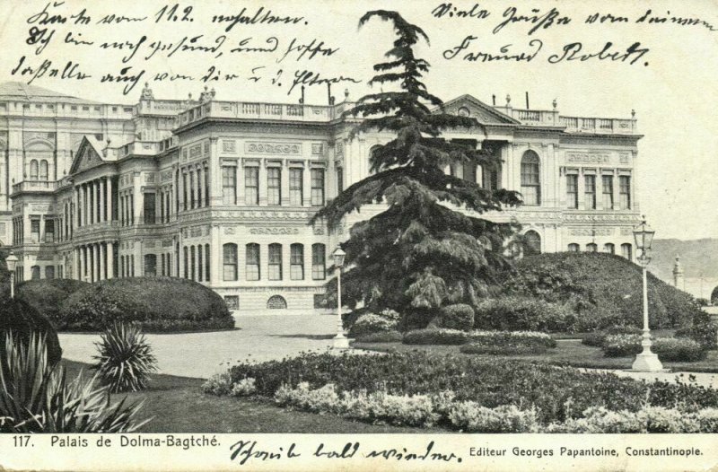 turkey, CONSTANTINOPLE, Palais de Dolma-Bagtché 1915 Postcard, Navy Mail MSP 14