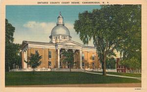 Canandaigua New York~Ontario County Court House~1940s PC