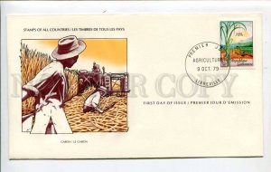 424658 GABON 1979 year First Day COVER certificate w/ signature