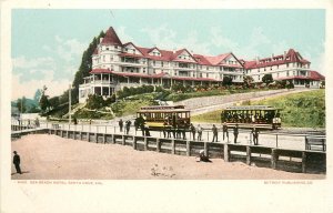 UDB Postcard 8402. Sea Beach Hotel, Trolleys, Santa Cruz CA, Detroit Publishing