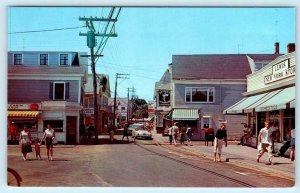 PROVINCETOWN, Cape Cod, MA ~ COMMERCIAL STREET Scene ca 1950s  Postcard