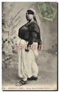 Old Postcard Judaica Jewish Judaca Jewish Woman in costume & # 39interieur