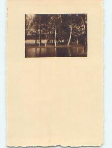 1922 rppc TREES ALONG THE SHORELINE Stockholm Sweden HM1542