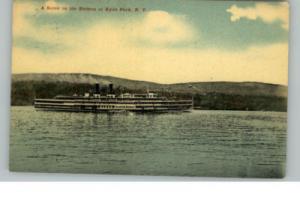 HYDE PARK NY Steamer on Hudson c1910 Postcard