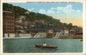 Whitehall NY Champlain Canal c1920 Postcard