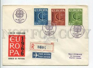 446586 PORTUGAL 1966 year FDC Europa CEPT registered airmail