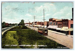 1913 East Street Looking North East Dwight Illinois IL Vintage Antique Postcard