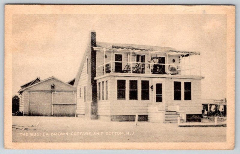 1939 SHIP BOTTOM NEW JERSEY NJ BUSTER BROWN COTTAGE*COLLOTYPE VINTAGE POSTCARD 