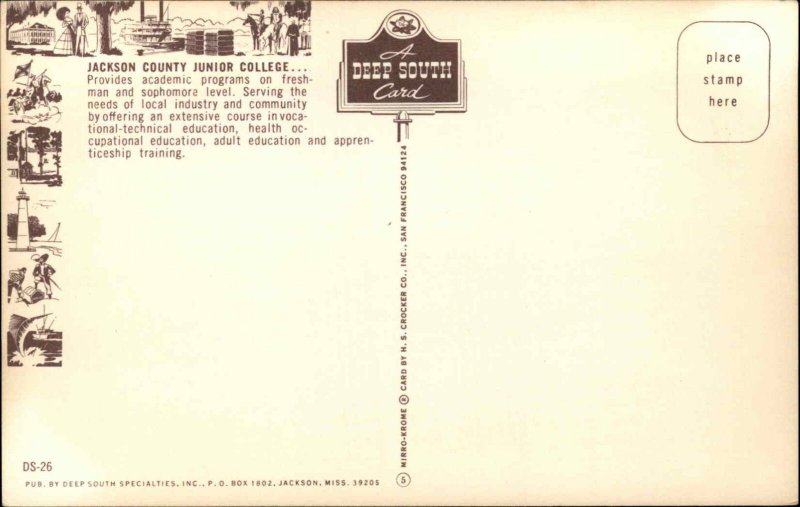Jackson County Junior College Mississippi MS 1970s Cars Vintage Postcard