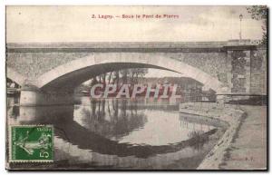 Old Postcard Lagny Under the Stone Bridge