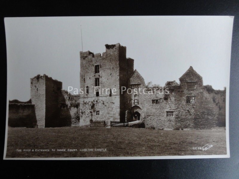 Shropshire 2 x LUDLOW CASTLE  - Old RP Postcard by Walter Scott