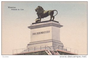 WATERLOO, Walloon Brabant, Belgium, 1900-1910's; Piedestal Du Lion