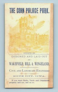 1888 Corn Palace Park Wakefield Hill & Wingeland Civil Engineers Sioux City P186 