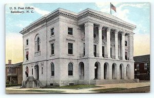 SALISBURY, NC North Carolina ~ U. S. POST OFFICE 1915 Rowan County Postcard