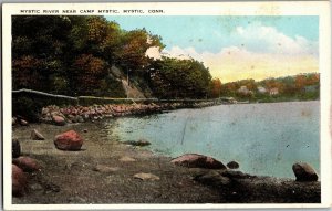 Mystic River Near Camp Mystic, Mystic CT Vintage Postcard V26