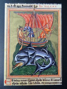 OXFORD BODLEIAN LIBRARY The Whale form 13th Century Bestiary c1970s Postcards