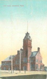 Nebraska Kearney City Hall roadside Occupational 1909 Postcard 22-10282