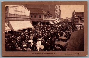 Postcard Atlantic City NJ c1905 The Board Walk Ullman Mfg Co People Cars Unused