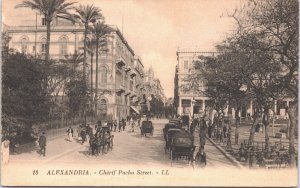 Egypt Alexandria Cherif Pacha Street Vintage Postcard 09.36