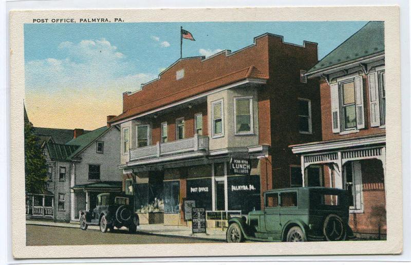 Post Office Cars Palmyra Pennsyvania 1920s postcard