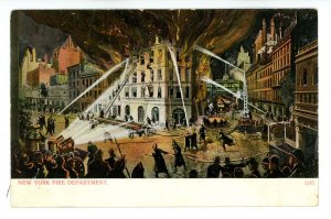 NY - NY City Fire Dept. Working the Fire  ca 1905