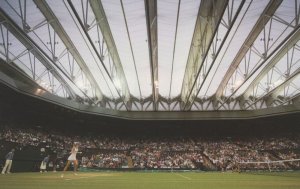 Wimbledon Tennis Championship Rain Cover Umbrellas Weather Postcard