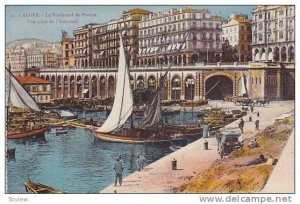 Le Boulevard De France, Vue Prise De l'Amiraute, Sailboats, Alger, Algeria, A...