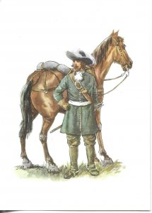 German Army Cavalry Uniform. 1700s Modern artist drawn German Postcard
