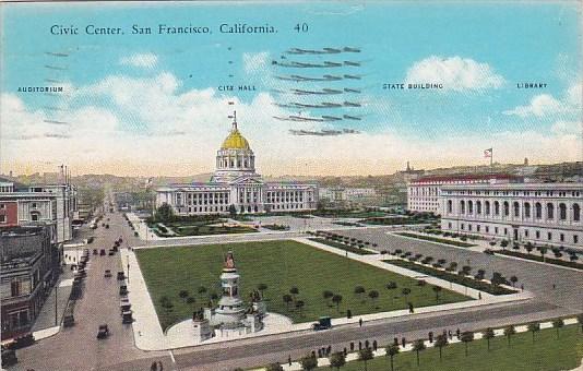 California San Francisco Civic Center 1930