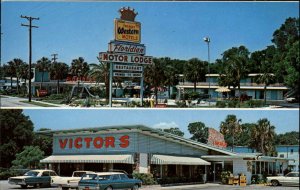St Augustine Florida FL Motor Lodge Station Wagon Cars c1950s-60s Postcard