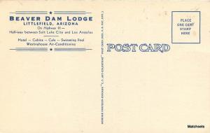 Beaver Dam Lodge Pool LITTLEFIELD ARIZONA Linen Curt Teich postcard 10206