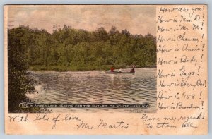 In Amber Lake Heading For The Outlet To White Lake, New York, 1905 Postcard