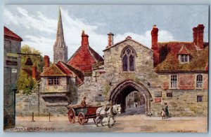 Wiltshire England Postcard St. Ann's Gate Salisbury c1920's Antique Posted
