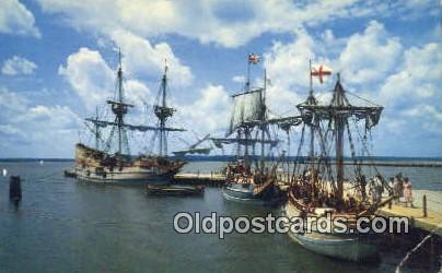 Jamestown, Virginia, VA USA Sailboat Unused crease right bottom corner, light...