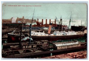 c1910's Moran Bros Ship Yard Harbor Scene Seattle WA Unposted Vintage Postcard
