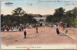 Algeria Constantine L'Allee des Squares Vintage Postcard C077