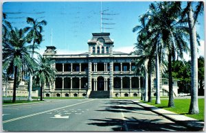 VINTAGE POSTCARD IOLANI PALACE AT HONOLULU OAHU HAWAII POSTED 1975